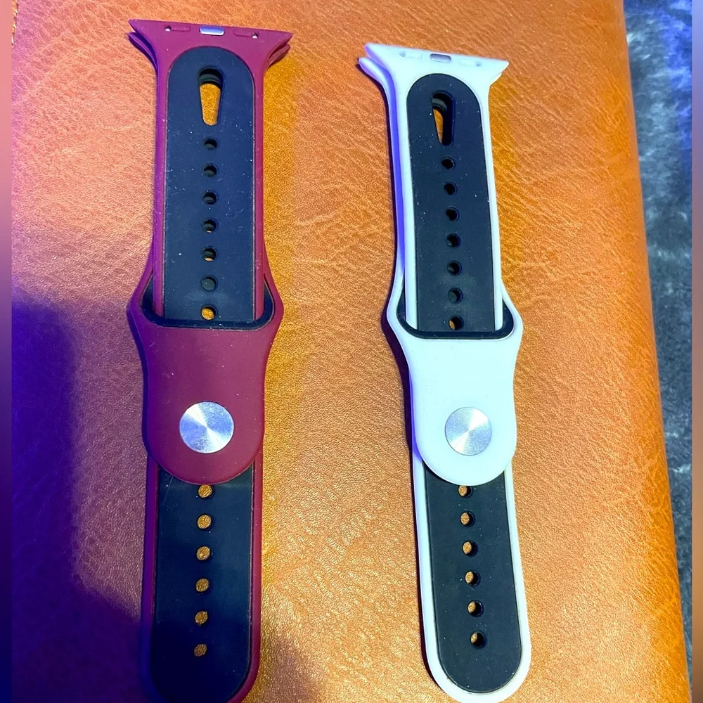Sporty Apple iWatch Bands, two-toned 40mm-44mm.